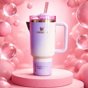 NWT Stanley H2.0 40 oz Tumbler – Wicked Glinda Pastel Gradient, Handle & Straw